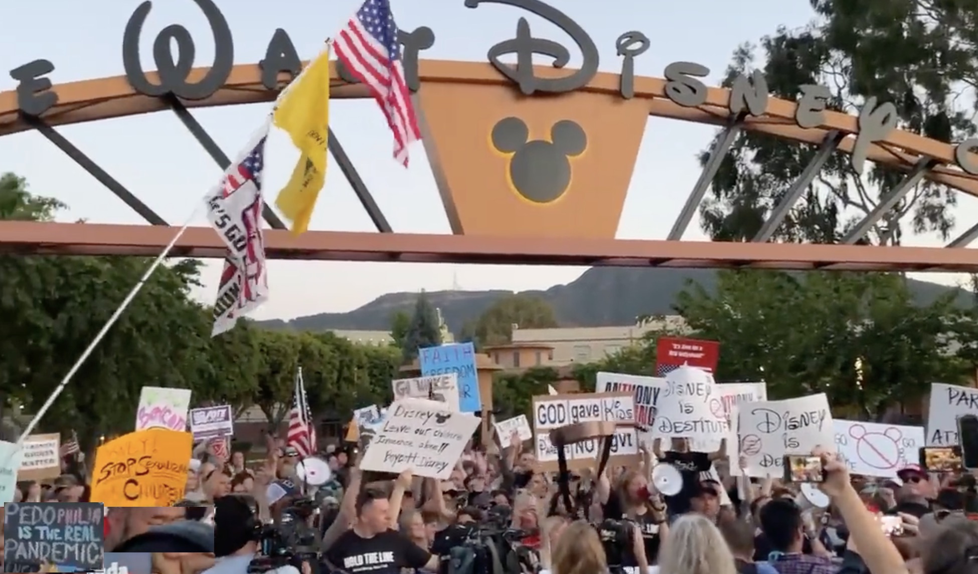 'BOYCOTT DISNEY!' Hundreds of Protesters Show Up at Disney HQ to